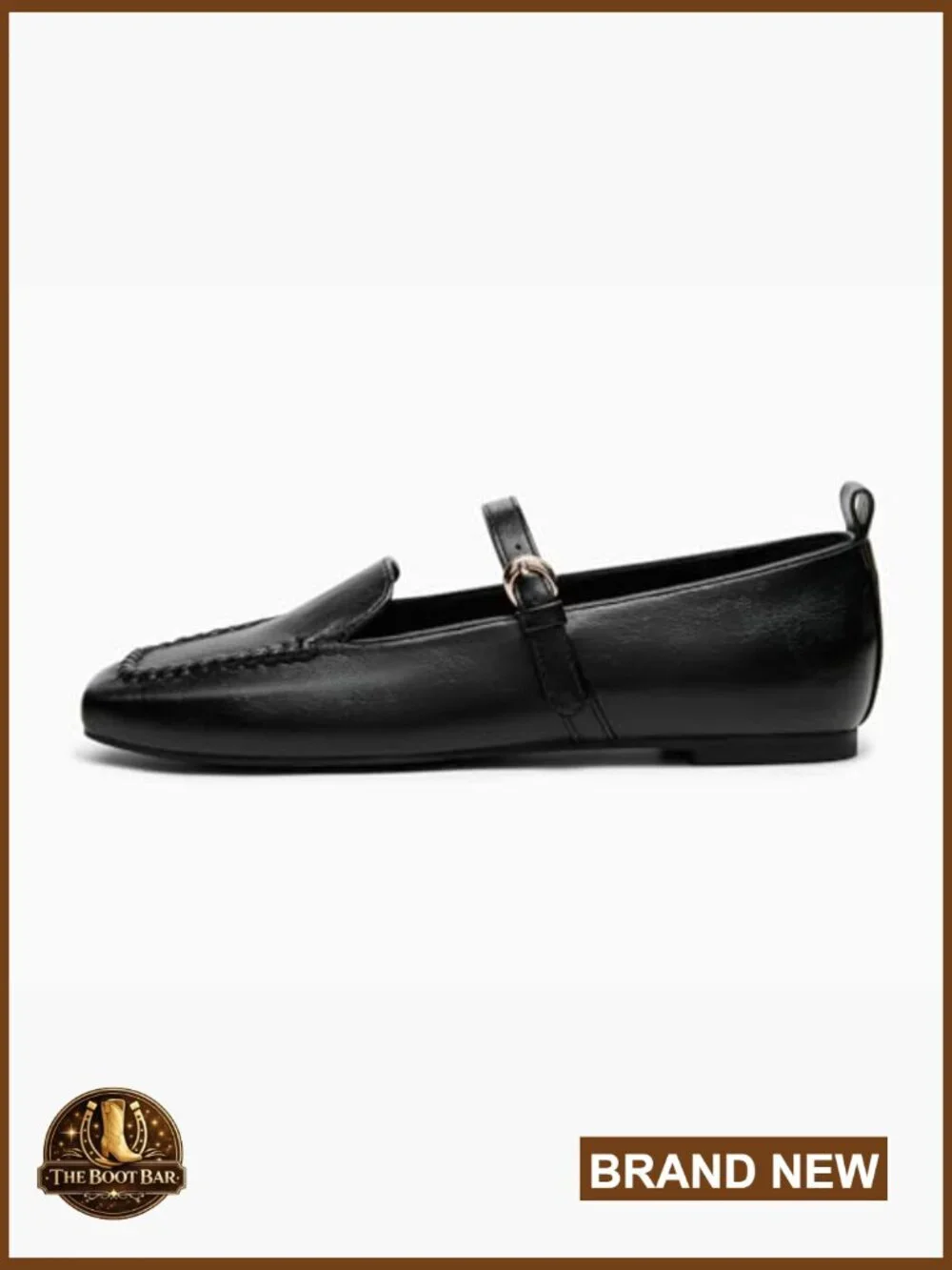 Women's Square Toe Mary Jane Ballet Flats with Buckle Strap